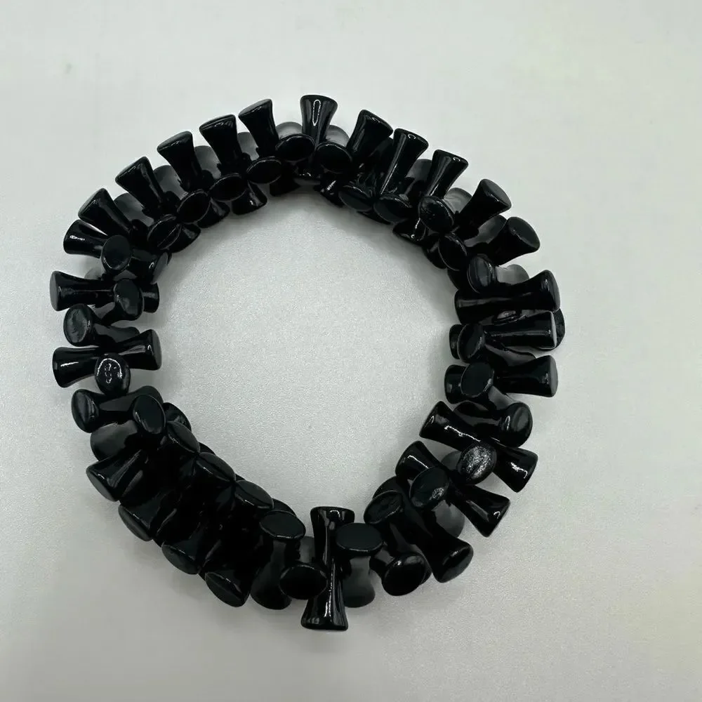 J. Crew Black Enamel Elasticized Bracelet